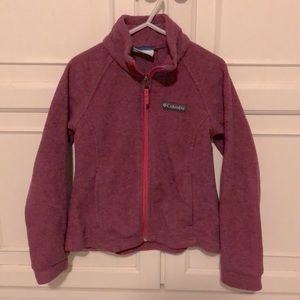 Columbia Raspberry Sweater Fleece Zip Front Jacket